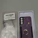 Phone Case for Samsung Galaxy S22 5G Wallet Cover with Tempered Glass Screen Protector and Wrist Strap Lanyard RFID Credit Card Holder Ring Stand Cell Accessories S 22 22S 4G G5 6.1 inch Women Purple