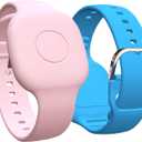 Silicone Bracelet for Tile by Life360 Mate (2024) Tracker, 2 Pack Waterproof Protective Hidden Holder for Tile Mate 2024/2022, Adjustable Watch Band for Kids/Child/Teen/Elderly, Pink+Blue