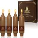 4 PCS Short Taper Candles Brown Candle Tapers Candle Sticks 5 inch for Dinner Household Wedding Party Home Dcor Candles