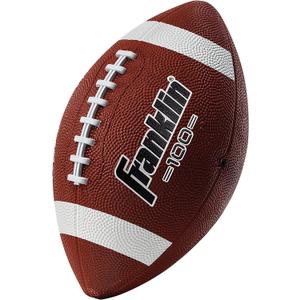 Franklin Sports Kids Junior Grip-Rite Youth Junior Size Rubber Footballs - Peewee Kids Durable Outdoor Footballs - Single & Bulk Packs Available (Brown/White)