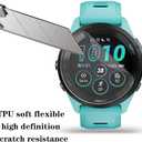 Watch Screen Protector Compatible for Garmin Forerunner 265, Film Anti Scratch High Definition Full Coverage and Soft TPU Protective Case