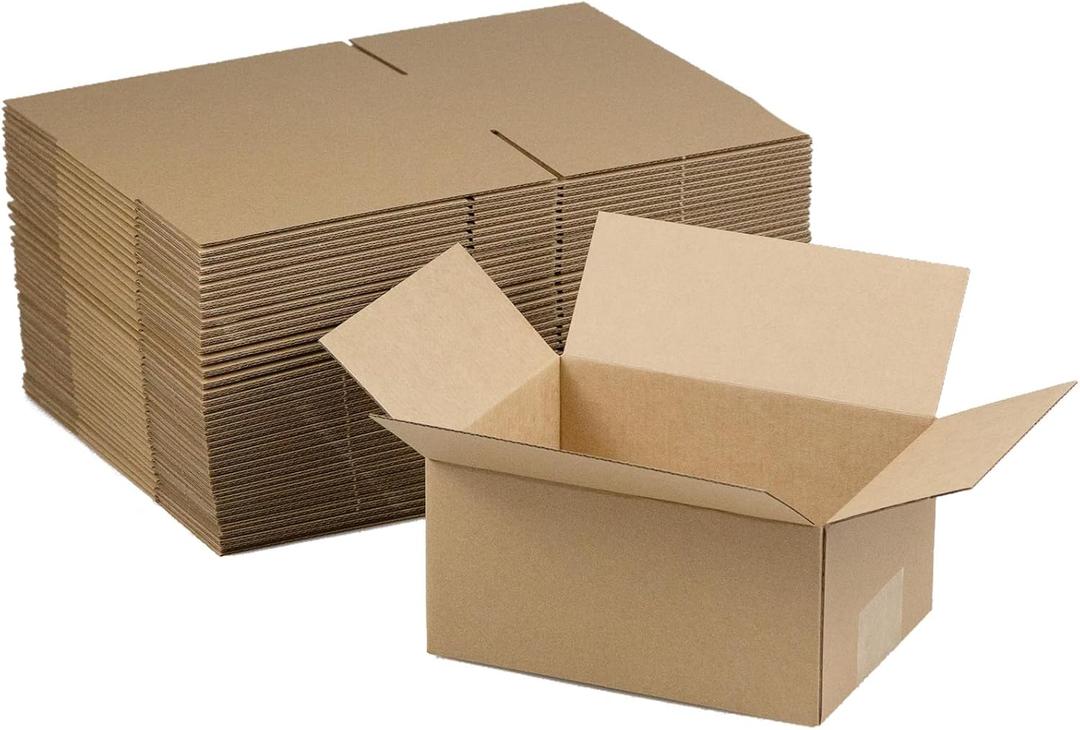 8x6x4 Inches Shipping Boxes Set of 40, Brown Corrugated Cardboard Box Literature Mailer for Packing Small Business