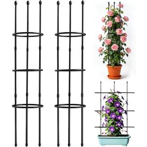 2 Pack Garden Trellis, 47" Trellis for Potted Plants, Tomato Cages, Plant Cages & Supports for Vines Crop, Plant Trellis for Climbing Plants Indoor Outdoor,Flower, Vines, Vegetable, Pots