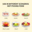 Compact Multifunc Chilled Serving Tray with Clear Rotating Lid,9 Inch Fruit Platter Tray for Parties and Small Cake Stand with Ice Storage Four Compartment Platter for Veggie Sushi Snacks Cupcakes