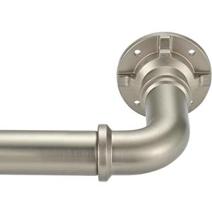 Blackout Curtain Rod, Wrap Around Design, Adjustable 1 Inch, Room Divider for Windows (Stain Nickel, 72-144")