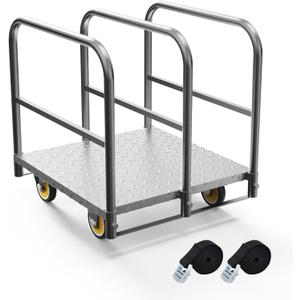 3 Pole Panel Cart,Flatbed Truck with Swivel Casters,1500LBS Weight Capacity