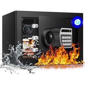 ToruKeep 1.3 Cub Fireproof Safe Box for Home Use, Home Safe Fireproof Waterproof with Digital Combination Lock, Personal Fire Safe Box for Money Handgun Jewelry Document