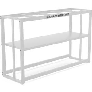 Akenow 55-75 Gallon Fish Tank Stand with Storage Shelf, 48.5 x14.9 x 29.2 Inch Aquarium Stand, Turtle Tank, Reptile Terrariums and Breeder Tank Stand,980LBS Capacity, White