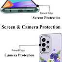 Unov Case Compatible with Galaxy A52 4G and 5G Clear with Design Soft TPU Shock Absorption Slim Embossed Pattern Protective Back Cover Galaxy A52 4G/5G (Very Peri Bouquet)