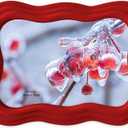 Isaac Jacobs 4x6 Matte Red Curved Deco Frame for Tabletop and Wall Display, Decorative Art, Design, Home Décor, Gift (4x6, Matte Red)