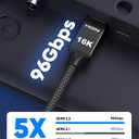 Capshi 96Gbps HDMI Cable 2.2 6.6ft, 16K@60Hz, 8K@120Hz, 4K@240Hz, High Speed Cord for PS5/4, TV, Gaming Console, Monitor, Support HDR, eARC, DTS:X, HDCP 2.2 & 2.3, Braided, Grey
