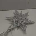 Christmas Tree Topper Star, 3D Lighted Tree Topper with 8 Lighting Modes & Timer USB Power Xmas Indoor Decor Ornaments Adjustable Brightness Decor Festival Gift for Xmas Holiday Party, Silver