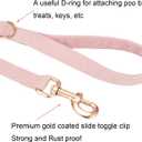 Soft Cotton Dog Leash, 5 Ft Heavy Duty Corduroy Dog Leashes with Gold Metal Hook for Small Medium Large Dogs,Medium,Light Pink