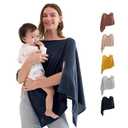 Momcozy Nursing Cover for Breastfeeding, Soft Privacy Poncho, Multi-Use Nursing Shawl, Portable Breast Feeding Covers for Women, Includes Laundry Bag (Dark Blue)