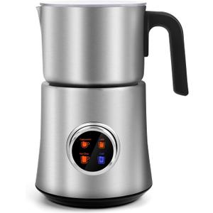 Milk Frother and Steamer, 4-in-1 Detachable Milk Frother, Automatic Hot & Cold Foam Maker and Milk Warmer, 17 oz/500 ml, Knob Control, Dishwasher Safe for Latte, Cappuccino, Hot Chocolate