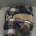 Veusna Men's Zip Up Flannel Shirt Jacket Fleece Lined Long Sleeve Plaid Coat Heavyweight Hoodie with Hood (Yellow/Blue, XL)