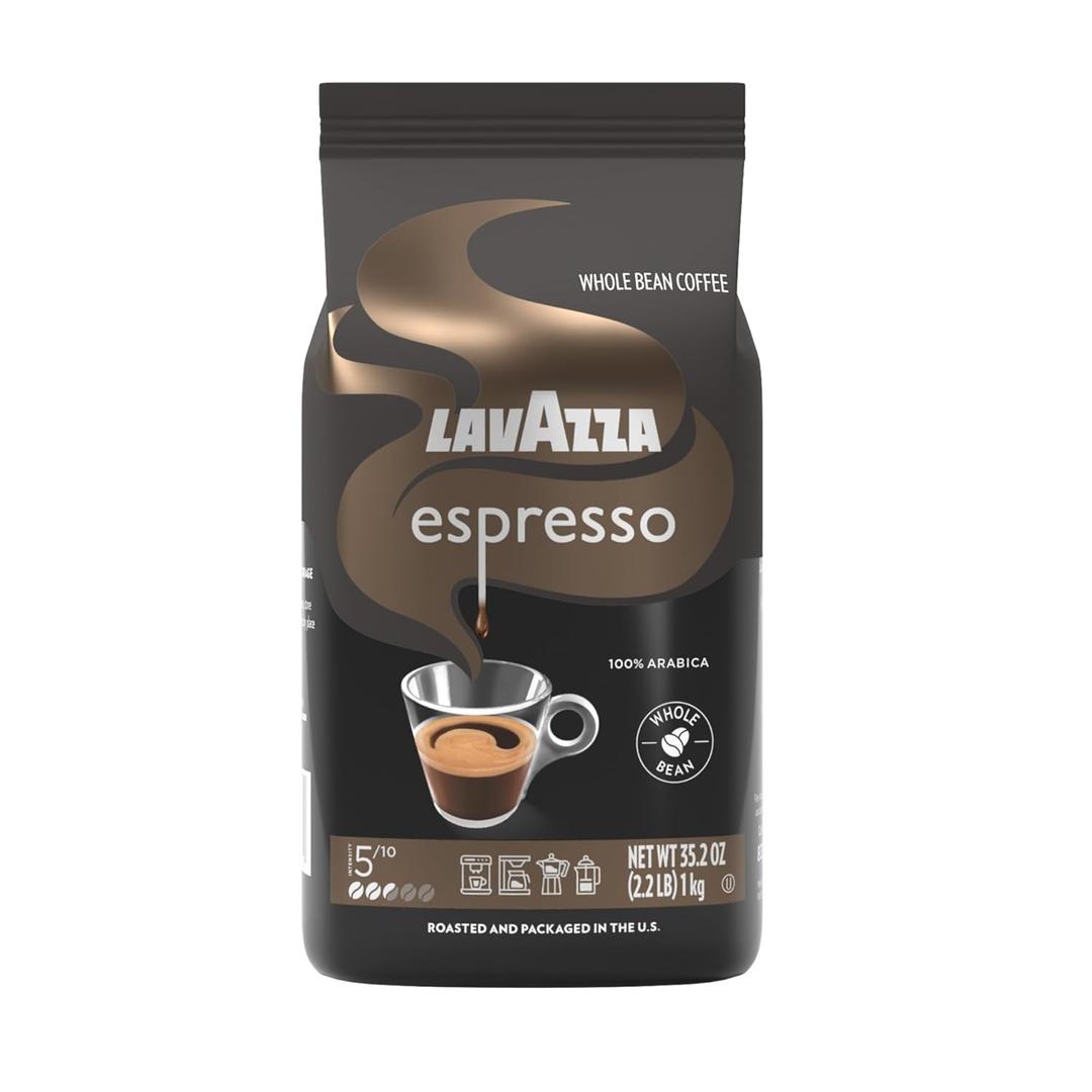 Lavazza Espresso Whole Bean Coffee, Medium Roast, 100% Arabica, 2.2 lb Bag (Pack of 1) (EXP 07/30/26)