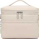 Insulated Lunch Bag for Women Adult Lunch Box Lightweight Waterproof Lunchbox Soft Cooler Reusable Lunch Bags for Work (Small(4 L), Cream)