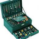 Jewelry Boxes for Women Green Velvet Jewelry Organizer with Lock,Teen Jewelry Organizers and Storage Earring and Necklace Holder Organizer Box Womens Jewelry Box for Necklaces Earrings Rings Bracelets