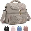 Breastmilk Cooler Bag - Large Capacity 12L & 10-Hour Insulated Bottle Cooler Bag with Detachable Divider for Tall Baby Bottles | Dual Deck Lunch Box for Women | Breast Pump Bags for Work