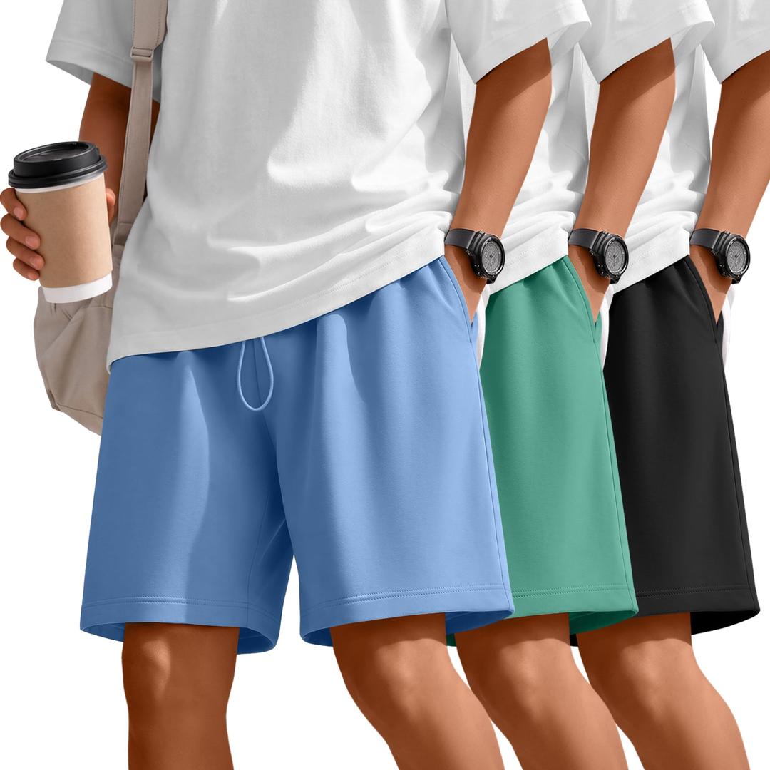JoyMotion 3 Pack Boys Athletic Shorts, 3-Color, 11-12 Years
