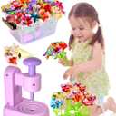 Fabric Flower Bouquets Toys for Girls Ages 4-8, DIY Flowers Craft Kits for Kids, Flowers Making Toy with Storage Box, Arts & Crafts for 4 5 6 7 8 Years Toddler Girl, Gift for Birthday & Christmas (purple)