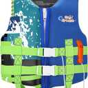 HeySplash Toddler Swim Vest, Kids Swimming Jacket Fit 30-50/50-80lbs, Child Floaties Vest wiht Safety Strap, Float Jacket for Girls/Boys on Pool,Beach,Boating, Learn to Swim Aid, M 3-6 Yrs/L 6-9 Yrs