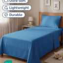 Twin Size 3 Piece Sheet Set - Comfy Breathable & Cooling Bed Sheets Set - Hotel Luxury Bedding for Women, Men, Kids, Teens, Boys & Girls - Deep Pockets, Soft and Wrinkle Free - Oeko-Tex - Denim Blue