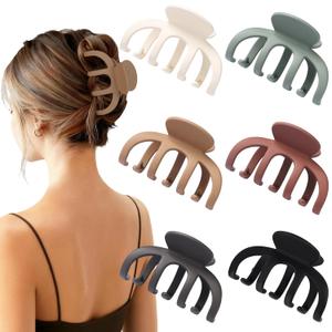 2 x Hair Clips for Women 3.5 Inch Medium Hair Claw Clips for Girls Thin Thick Hair Matte Banana Jaw Clips Hair Accessories for Women (Basic)