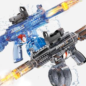 2 Pack Water Gun for Kids, Squirt Guns for Kids with LED Light & 25 FT Shooting Range, Large Capacity No Leak Water Gun, Summer Swimming Pool Beach Outdoor Water Fighting Parties Toys
