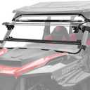 Flip Up Windshield for Polaris General 1000/XP 1000 2016-2026 Accessories, Clear 1/5'' Hard Coated Scratch Resistant Poly Split Adjustable Windshield, Can be Full Open/Closed/Vented Window