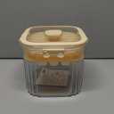 Portable Ice Container with 2 Ice Packs - 1-Click Release, Double-Layer Trays (48 Cubes), 100+ Storage, Compact Handheld for DIY Drinks, Baby Food, Parties & Outdoor Use (Cream Yellow)