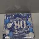 80th Birthday Decorations for Men Women 40pcs Navy Blue Silver Birthday Napkins for Happy 80 Years Old Theme party Wedding Anniversary Party Supplies