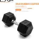 CAP Barbell Coated Hex Dumbbell Weight - Single | 10-120 lbs | Multiple Options