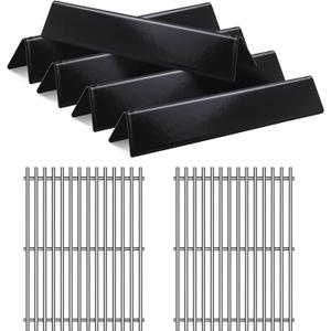 Heat Deflector And Cooking Grids Replacement Parts For Weber Spirit 300 and GS4 Spirit II 300 Series,7638 Grill Grates with 7636 Porcelain Flavorizer Bars for Weber Spirit E310 E320 E330 S310 S320