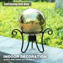 VCUTEKA Gazing Ball, 10" Stainless Steel Mirror Ball Reflective Garden Sphere, Gazing Globe for Home Garden Patio Lawn Outdoor and Indoor Decorative, Golden