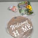 Interchangeable Welcome Sign for Front Door with 4 Seasonal Wreaths and 14 Changeable Icons, Farmhouse Front Door Signs, Door Decoration Porch Decor, Seasonal Wooden Home Sign home dcor (6wood)