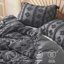 Bedsure Boho Duvet Cover King Size, Soft & Comfortable Elegant Design Boho Bedding for Decoration, Machine Washable Comforter Cover for All Seasons,Includes 1 Duvet Cover & 2 Pillow Shams,Dark Grey