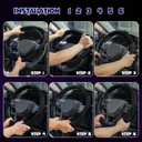 Soft Leather Steering Wheel Cover with Breathable Design and Anti-Slip Grip, Fully Compatible with Tesla, Toyota, Honda, Nissan 14.5-15.2 inch Round Steering WheelSedans and SUVs