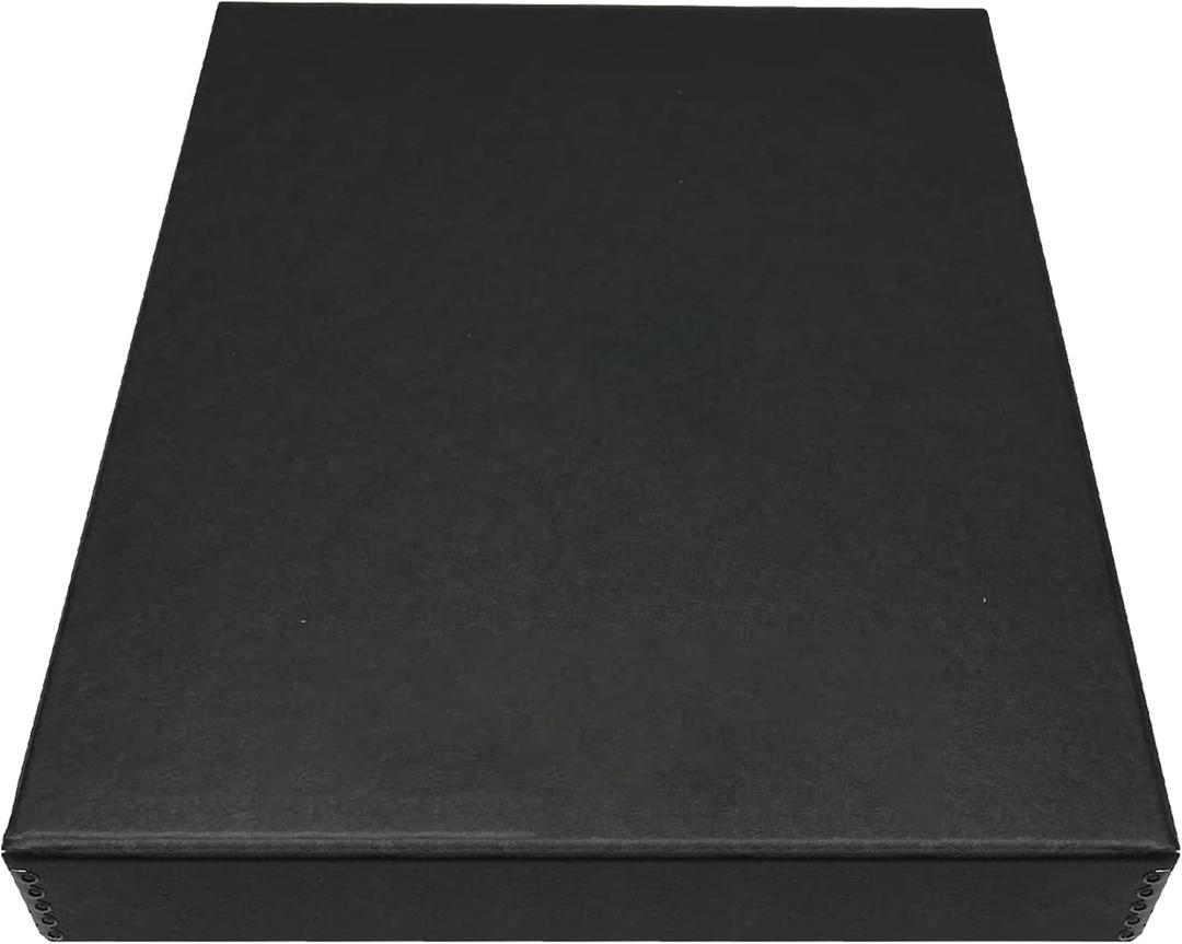 Golden State Art, Archival Folio Storage Box 11x14, Clamshell Design with Metal Edge, Preserve And Store Photos Documents Cards Prints Arts Crafts DIY, Black