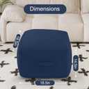 MeMoreCool Square Stuffed Pouf Ottoman Foot Rest, Floor Pouf Foot Stool with Foam Chunk Filling, Soft Stuffed Ottoman Footrest for Living Room, Navy