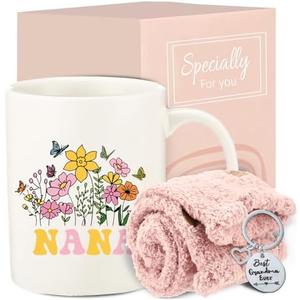 fcaylo Nana Gifts for Grandma, Grandma Christmas Gifts, Coffee Mug Set with Keychain Socks