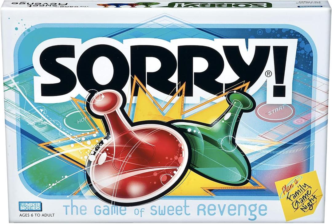 Hasbro Gaming Sorry! Family Board Games for Kids and Adults, 2 to 4 Players, Ages 6 and Up