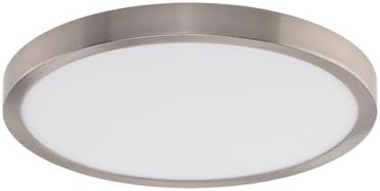 East Grove Home Builder Essential Round LED 11in Flush Mount 21W 2,050 Lumens with 5-CCT Selectability 2700-3000-3500-4000-5000K in Brushed Nickel