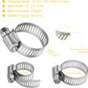 WINL Stainless Steel Hose Clamps - 16 Pack Worm Gear Drive Hose Clamps SAE 12 Clamping Range of 1/2'' to 1-1/4'' (14mm-31mm) for Automotive Plumbing, 1/2 Inch, 3/4 Inch, 1 Inch Clamps