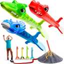 Ninja Blast Dinosaur Toy Rocket Launcher for Kids Toys for Kids 3-5 5-7 4-6 - Outdoor Toys for Kid Ages 4-8 - 3 4 Year Old Boy Birthday Gift - Gifts for Boys Age 3 4 5 6 Years Toy for Toddlers, Appropriate for Kids Aged 3 and Above