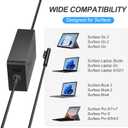 65W Surface Pro Laptop Charger-for Microsoft Surface Pro Charger Windows Surface Laptop 6,5,4,3,2,1,for Microsoft Surface Pro10,9,8,7+,7,6,5,4,3,X,Surface Book3,2,1,Surface Go Tablet,Support 44W, 10FT