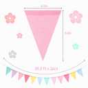 Tatuo 100 Pcs Pastel Pennant Flags Bunting Banner Pastel Fabric Triangle Flag Garland for Birthday Bridal Party Multicolored Decoration Hanging on Wall Ceiling Window (Mixed Color)