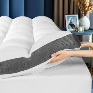 4 Inch Memory Foam Mattress Topper - Extra Thick 2000 GSM Pillow Top Mattress Topper Body-Contouring Support for Back Pain,Breathable Cover with 6"-18" Deep Pocket (King,78"x80")