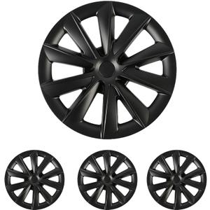 Tesla Model 3 Wheel Cover,Blade Style Wheel Hub Capss,Hubcaps 18 inch,Matte Black ABS Symmetry Design Compatible with Tesla Model 3 2017-2023 18 Aero Wheel